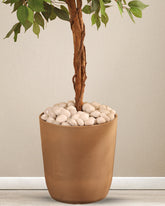 Alamkari India FRP (Fiberglass) / Brown Verdant Planter (Medium, 12x13 inches, Taupe)